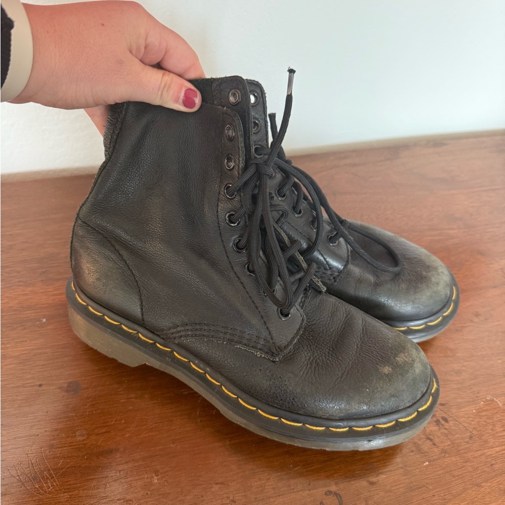 Doc Martens Black Leather Lace-Up Boots